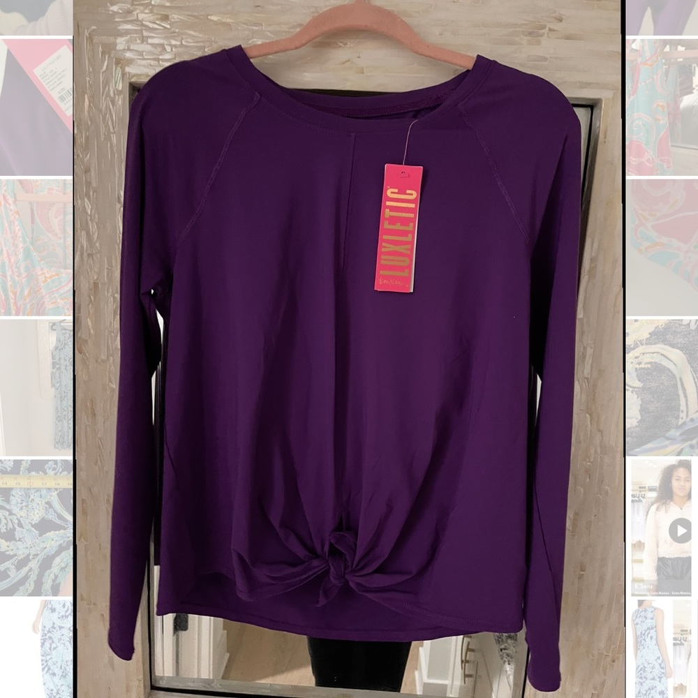 Lilly Pulitzer Kieran long sleeve luxletic top in Purple Berry
